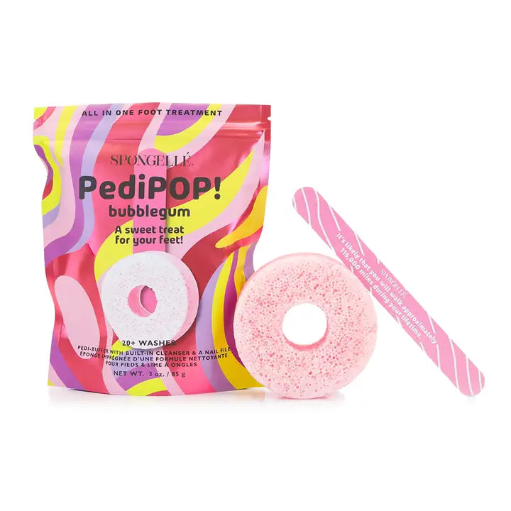 Spongelle Pedipop Pedi Buffer & Nail File-Bubblegum