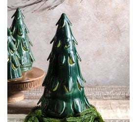 Pd Home 12" DK. GREEN STONEWARE TREE
