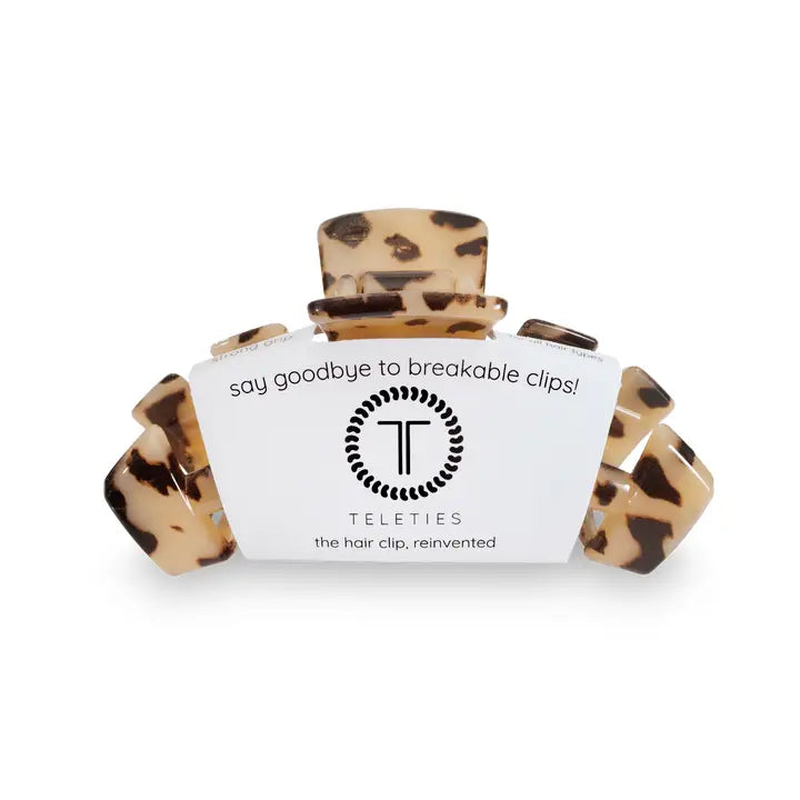 Teleties Classic Hair Clip | Small | Blonde Tortoise
