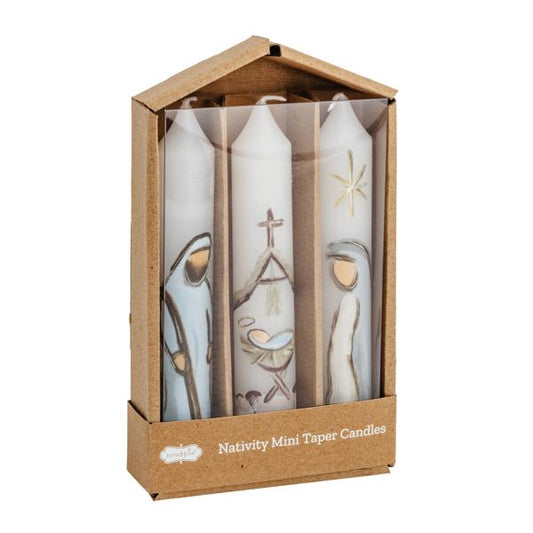 MUD PIE NATIVITY MINI TAPER CANDLE SET