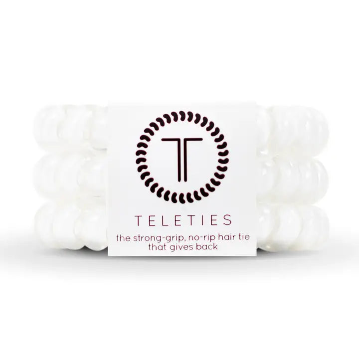 Teleties Spiral Hair Coils | Large | Coconut White Hair Ties