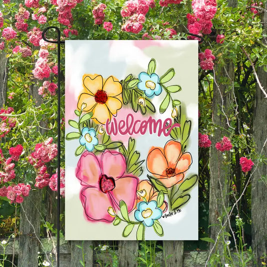 Baxter & Me Blooming Welcome Garden Flag