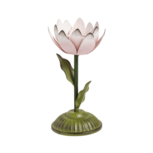 MUD PIE SMALL METAL FLOWER TAPER HOLDER