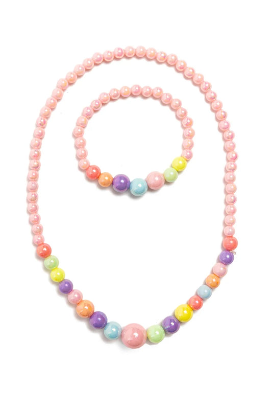 Great Pretenders Pearly Pastel Necklace & Bracelet Set (2 pcs)