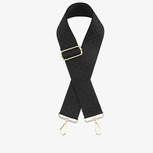 Jen & Co Bohemian Guitar Strap-Black/Black