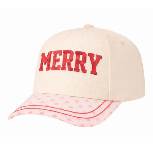 GRACE + EMMA "Merry "On Tan Cap with Patch Work