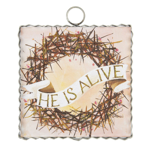 The Round Top Collection Mini "He is Alive" Print Charm