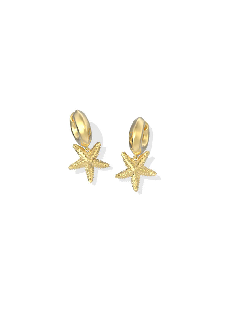 KENDRA SCOTT PARKER STARFISH HUGGIE EARRINGS GOLD