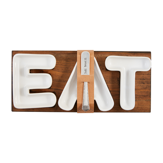 MUD PIE WOOD BOARD AND TIDBIT SET (EAT)