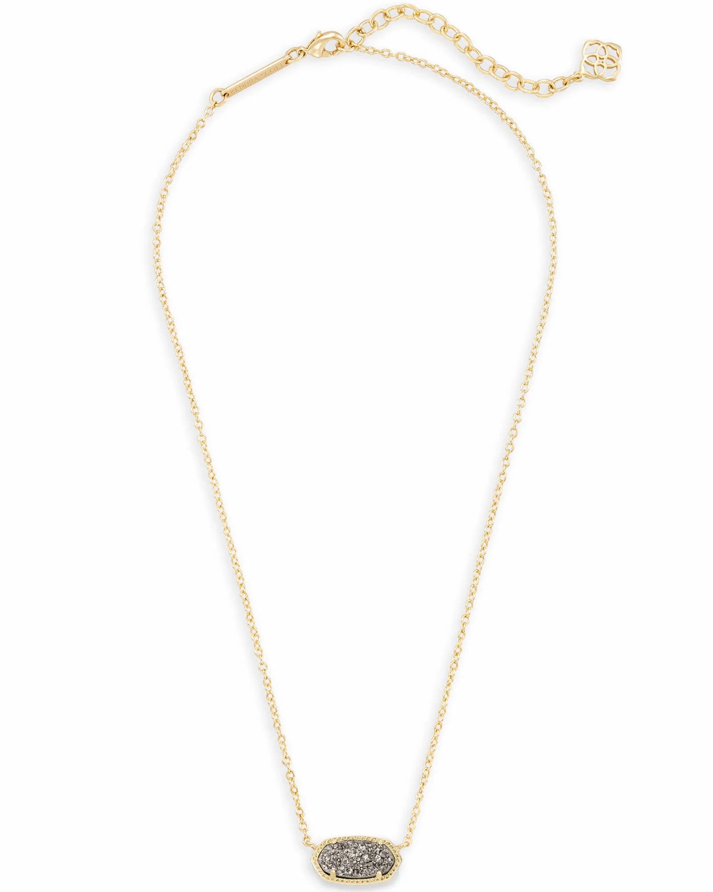 Kendra Scott Elisa Gold Pendant Necklace in Platinum Drusy