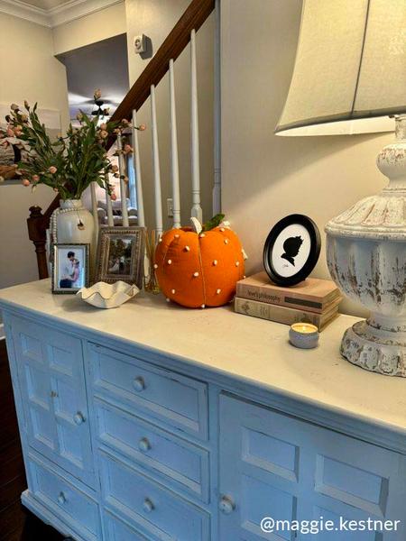 MUD PIE ORANGE FRENCH KNOT PUMPKIN