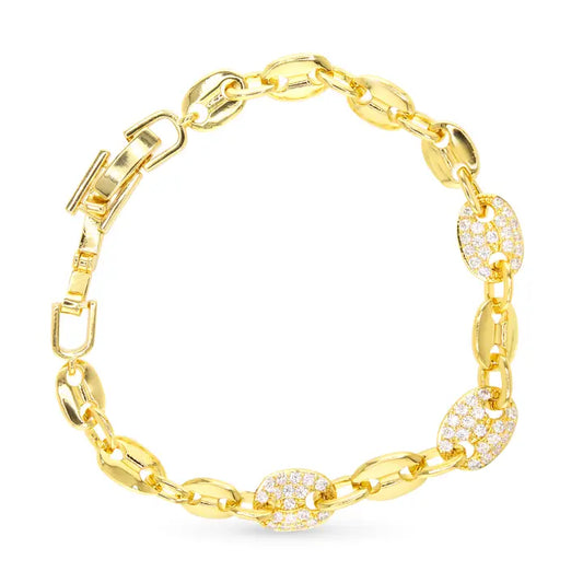 Amanda Blu Gold Cz Mariner Link Bracelet