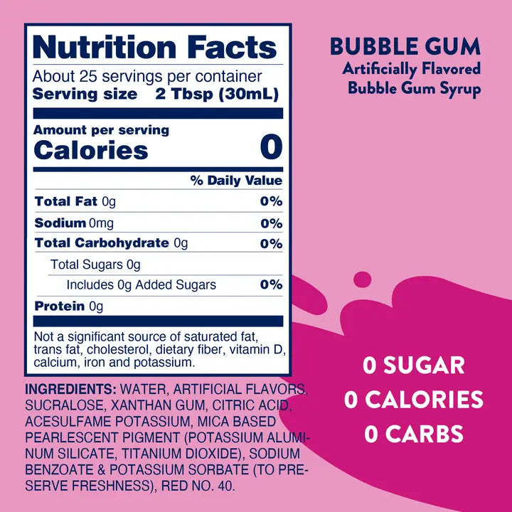 Jordan's Skinny Mixes Sugar Free Bubble Gum Syrup - Limited Time Offer