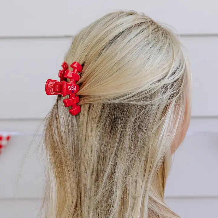 Teleties Classic Hair Clip | Small | USA Red