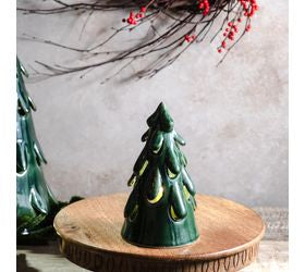 Pd HOME 6.3" DK. GREEN STONEWARE TREE