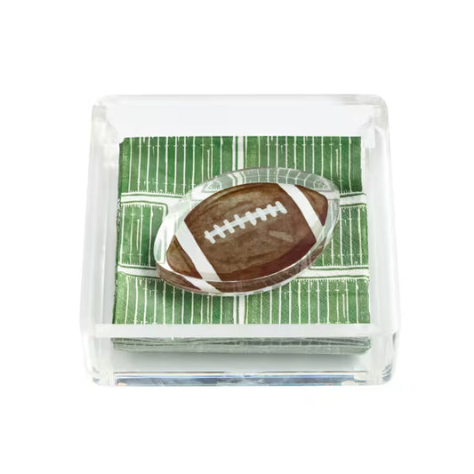 MUD PIE FOOTBALL NAPKIN HOLDER AND WEIGHT SET
