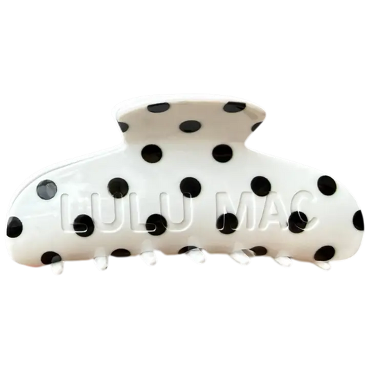Lulu Mac Hair Clips- White/Black Dot
