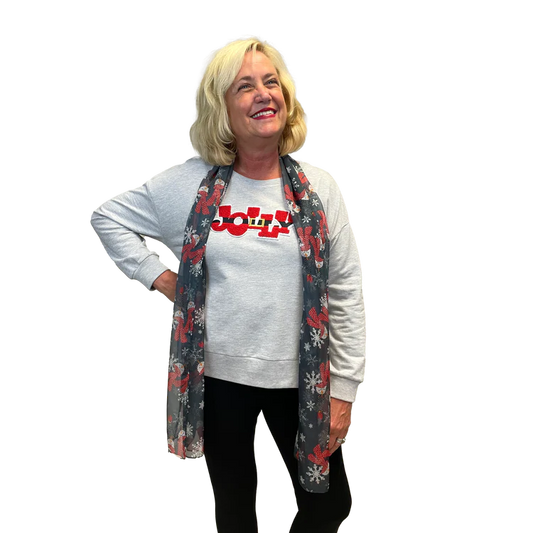 A Walk In The Park Jolly Chenille Patch Lt Steel Boxy Crew