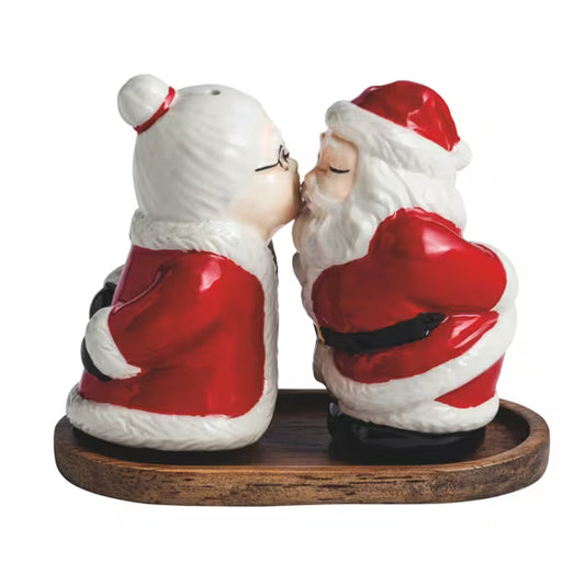 MUD PIE MR. AND MRS. CLAUS SALT AND PEPPER SET