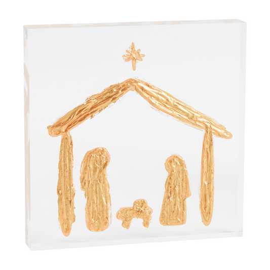 MUD PIE ACRYLIC NATIVITY PLAQUE