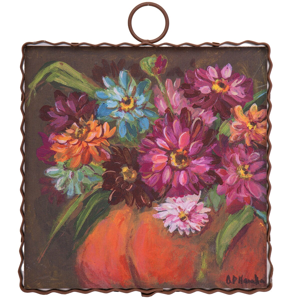 The Round Top Collection Mini Art Zinnia Ina Pumpkin
