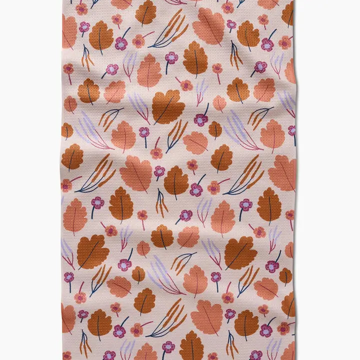 Geometry Forest Leaves Tea Towel