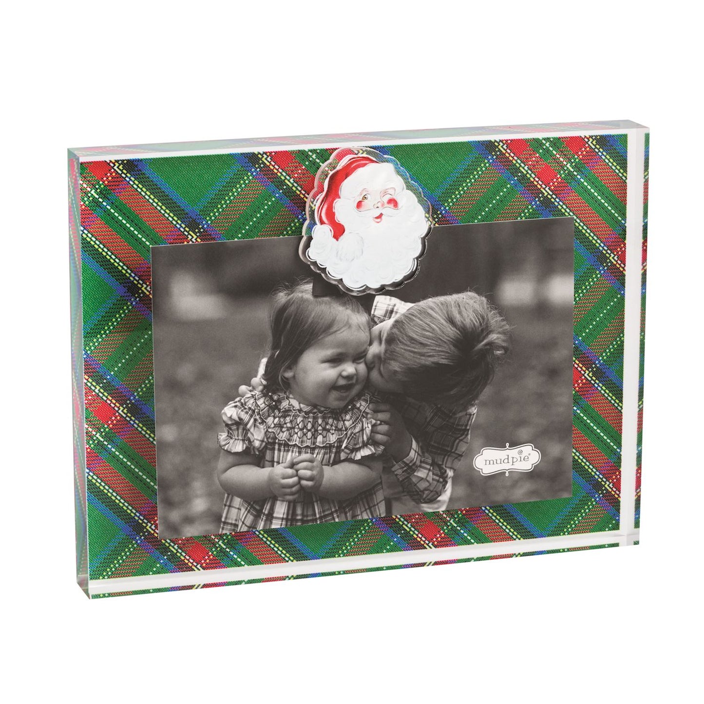 MUD PIE SANTA TARTAN ACRYLIC MAGNET FRAME