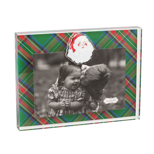 MUD PIE SANTA TARTAN ACRYLIC MAGNET FRAME