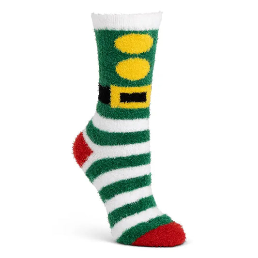 Amanda Blu Christmas Winter Fuzzy Socks | Holiday Soft & Cozy Socks-Elf Shoe
