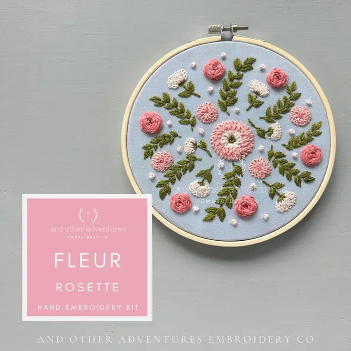 And Other Adventures Embroidery Co Hand Embroidery Kit - Fleur in Rosette