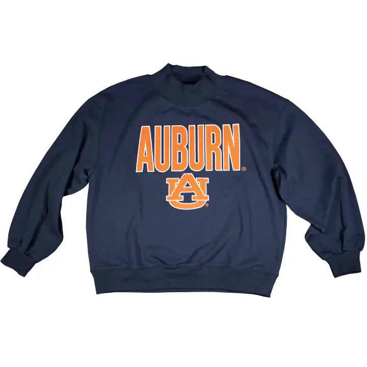 Capri Designs Auburn University Mock Neck Jersey - Collegiate Licensed