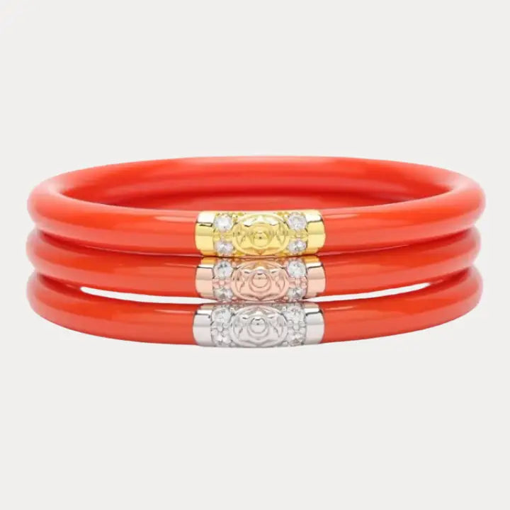 BuDhaGirl Three Kings All Weather Bangles® (Awb®) - Coral-Medium