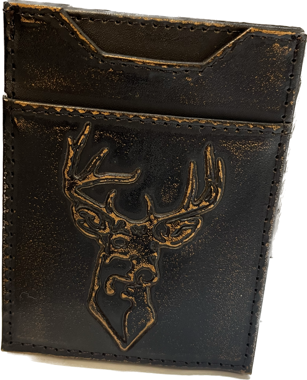 Zep-Pro Leather Deer Head Card Holder