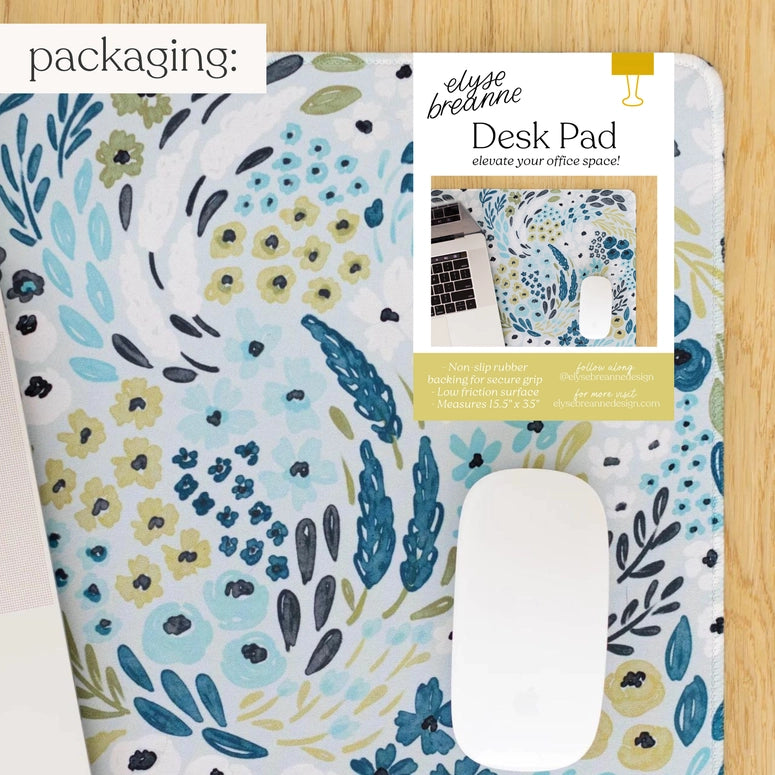 Elyse Breanne Design Waterfall Floral Desk Pad-Regular