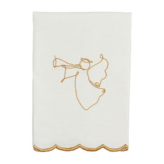 MUD PIE ANGEL GOLD SCALLOP TOWEL