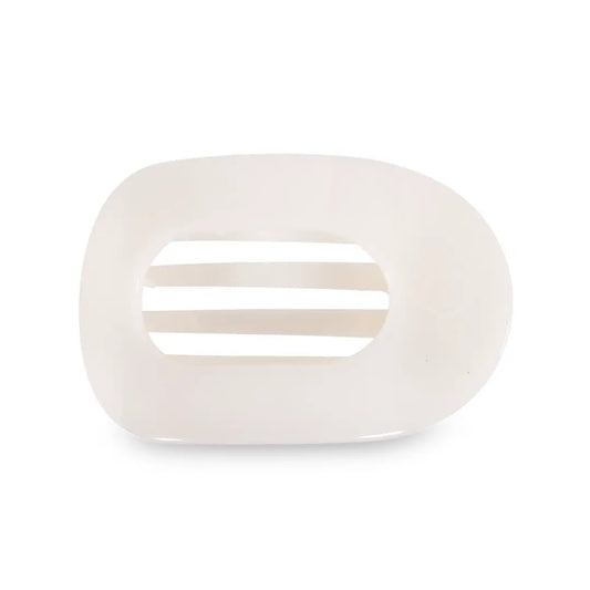 Teleties Coconut White Large Flat Round Clip