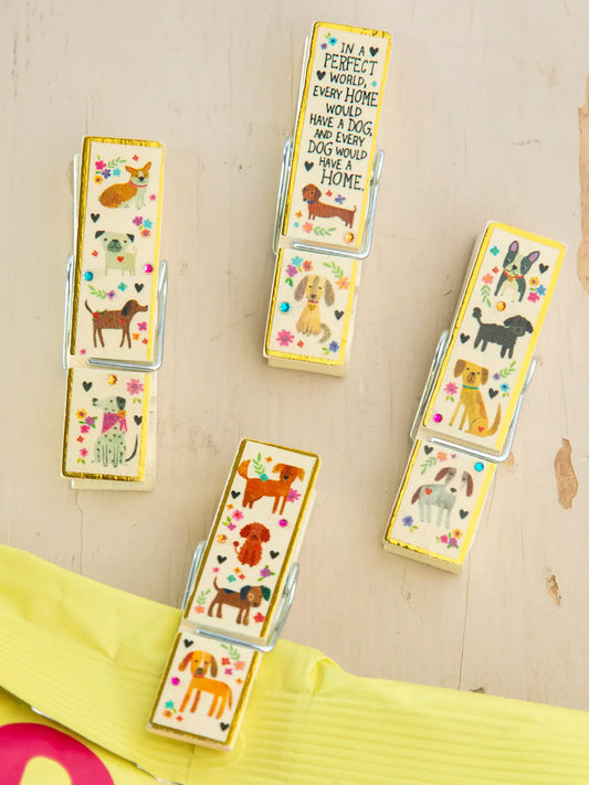 Natural Life Happy Clips, Set of 4-Every Dog Has A Home