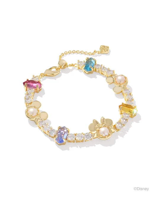 KENDRA SCOTT MICKEY MINNIE MOUSE TENNIS BRACELET GOLD MULTI MIX