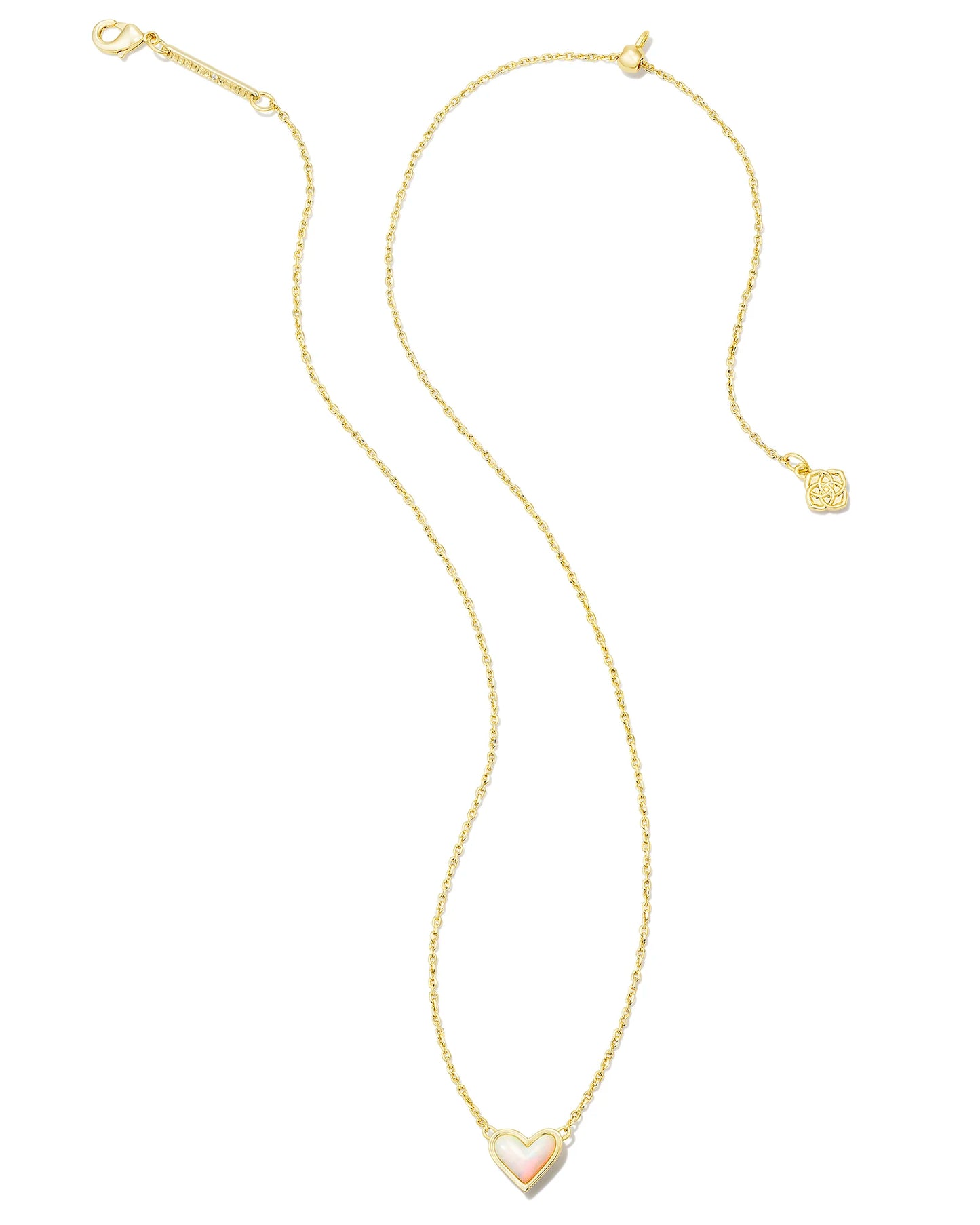 Kendra Scott Framed Ari Heart Gold Short Pendant Necklace in White