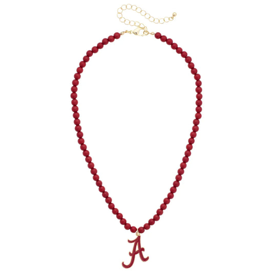 Canvas Style Alabama Crimson Tide Beaded Logo Pendant Necklace