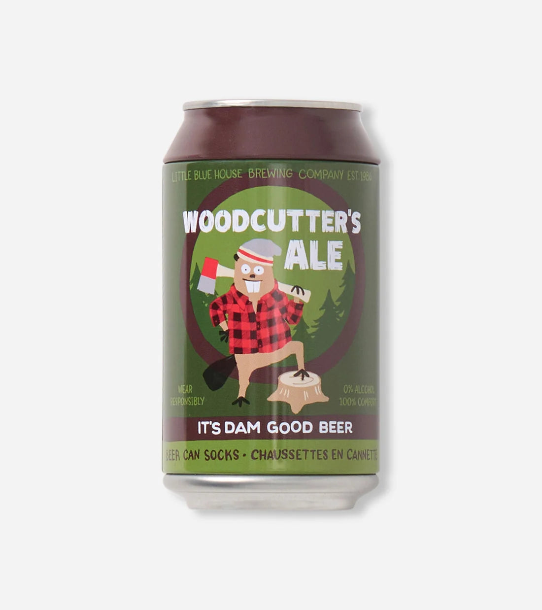 little BLUE HOUSE Men's Woodcutters Ale Beer Can Socks