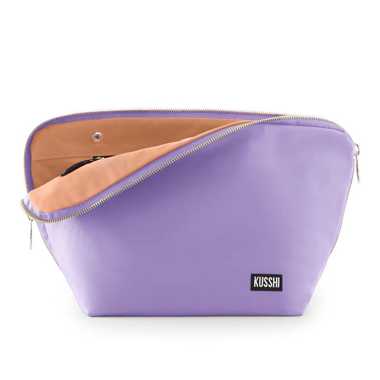 Kusshi Spring Bloom Vacationer- Lavender Fabric with Rosebud Interior