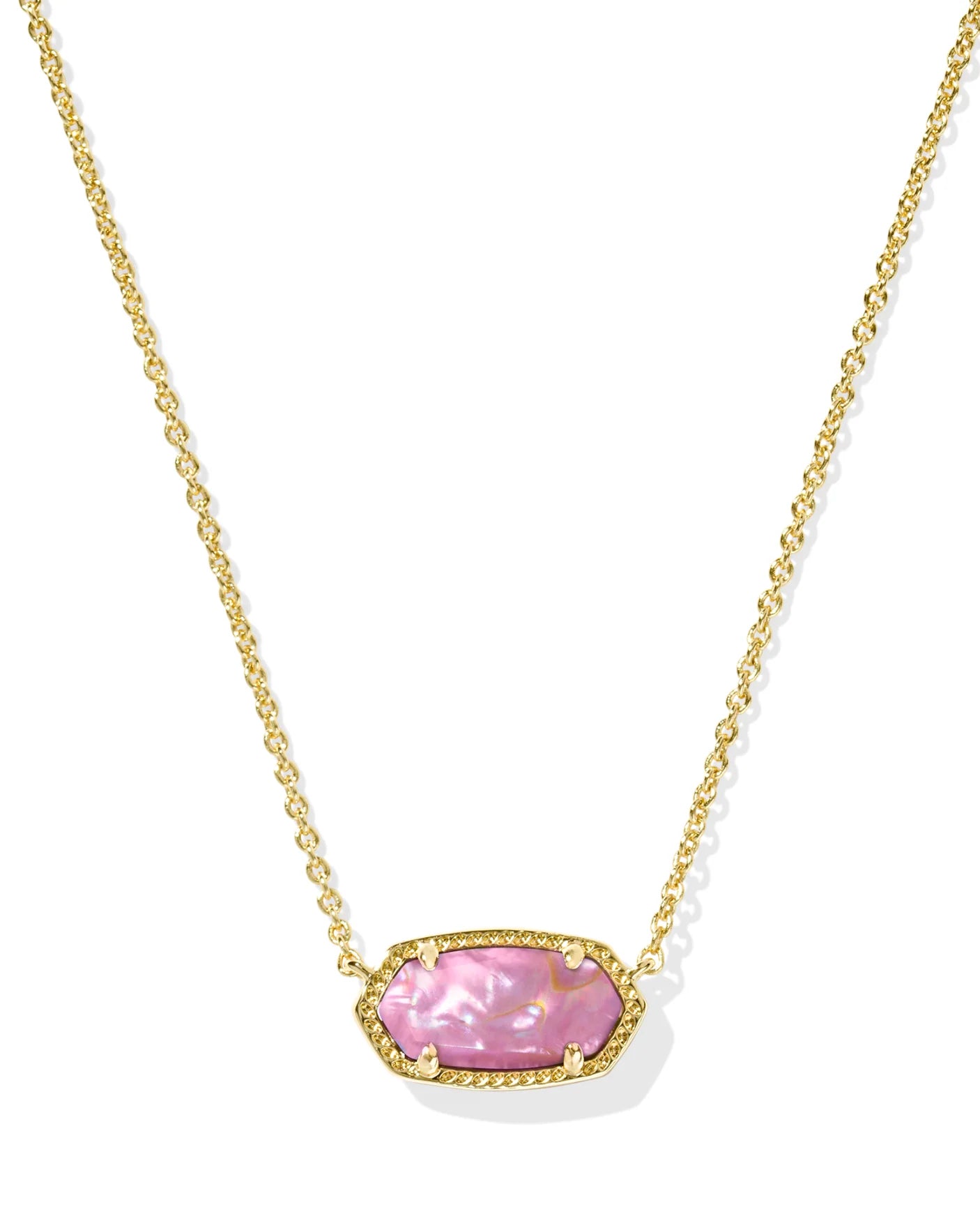 KENDRA SCOTT ELISA PENDANT NECKLACE GOLD LIGHT MAUVE ILLUSION