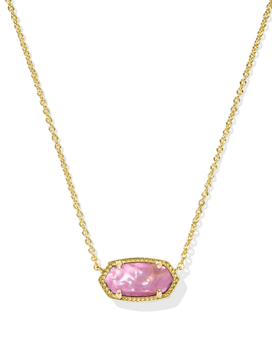 KENDRA SCOTT ELISA PENDANT NECKLACE GOLD LIGHT MAUVE ILLUSION