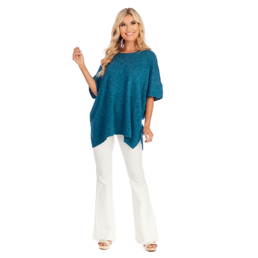 MUD PIE EVAN TEAL TOP