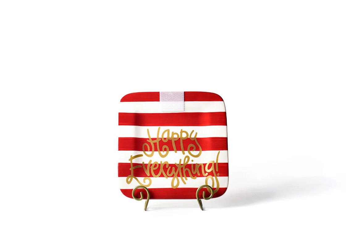 HAPPY EVERYTHING! RED STRIPE HAPPY EVERYTHING! MINI SQUARE PLATTER