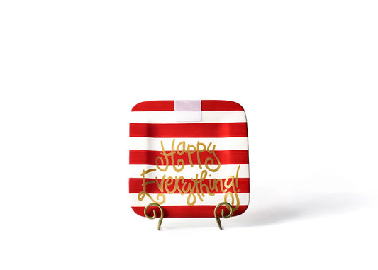 HAPPY EVERYTHING! RED STRIPE HAPPY EVERYTHING! MINI SQUARE PLATTER