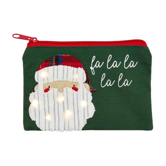 MUD PIE SANTA FACE LIGHT-UP POUCH