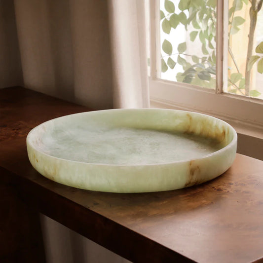 Beatriz Ball RESIN Giada Round Tray Jade Swirl