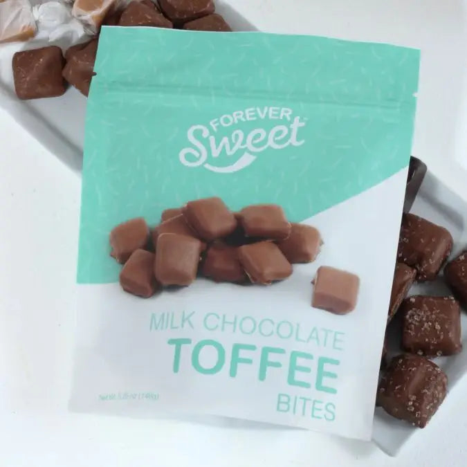 Forever Sweet Mini Milk Toffee Bites 5.25 oz Pouch Bag